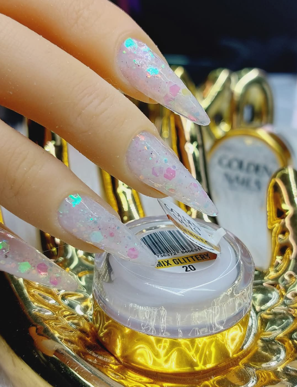MIX GLITTERY #20 GOLDEN NAILS